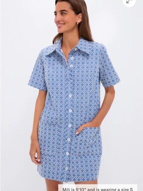 Pomander Place Denim Embroidered Lacie Dress